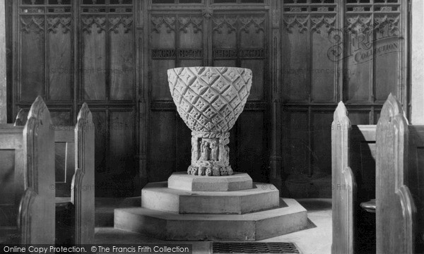 Photo of Ramsbury, The Font, Church Of The Holy Cross c.1955