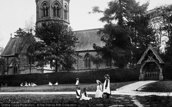 Photo of Ranmore Common, Girls By St Barnabas Church 1906