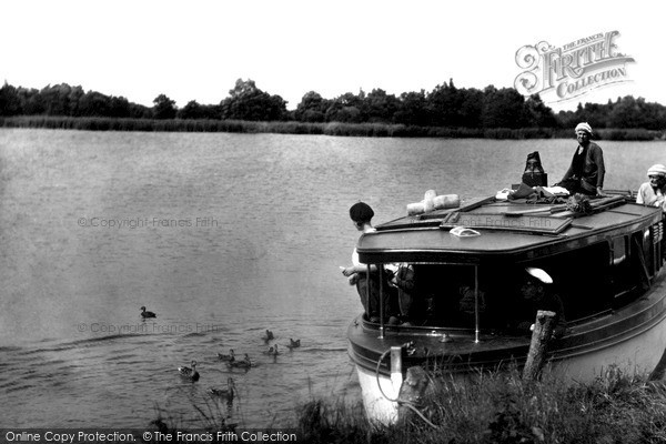 Photo of Ranworth, Feeding Broadland Ducks c.1930