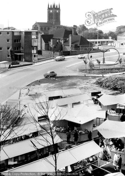 Photo of Rawmarsh, St Mary's Parish Church And Market c.1965