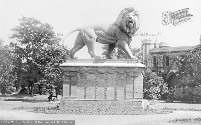 Photo of Reading, Maiwand Lion, The Forbury Gardens c.1890