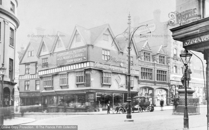 Photo of Reading, Speedwell Motor Co, Minster Street Corner c.1905