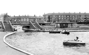Coatham Enclosure, Bridge And Boating Lake c.1955, Redcar