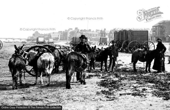 Photo of Redcar, Donkeys On The Sands 1886