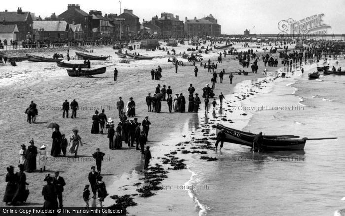 Photo of Redcar, Promenading On The Beach 1896