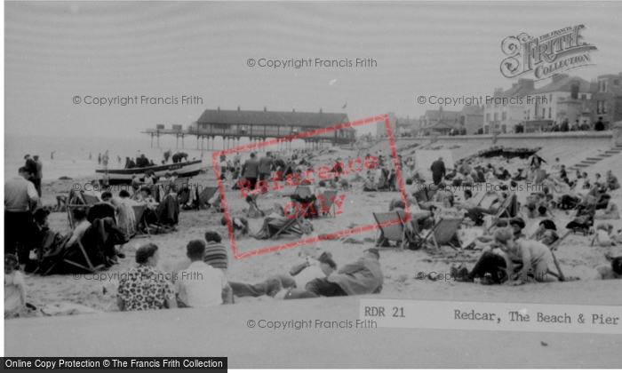 Photo of Redcar, The Beach And Pier c.1955