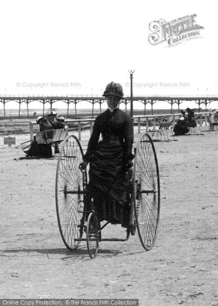 Photo of Redcar, Tricycle On The Esplanade 1886