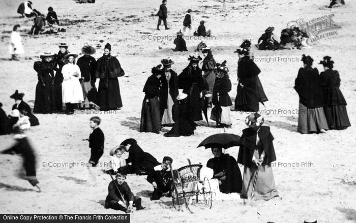 Photo of Redcar, Women And Children On The Beach 1896