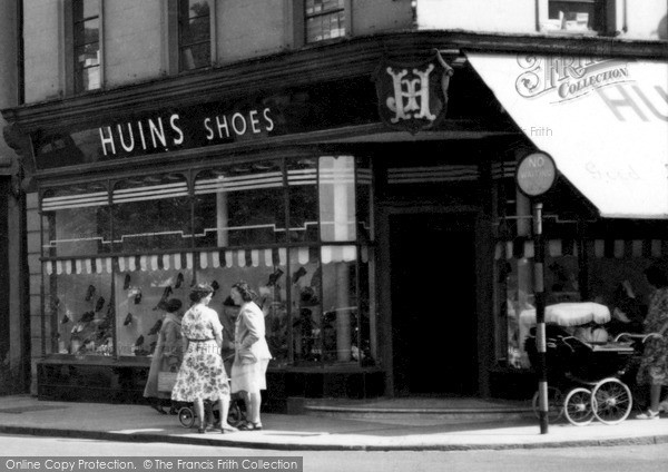 Photo of Redditch, Huins Shoes, Market Place c.1955