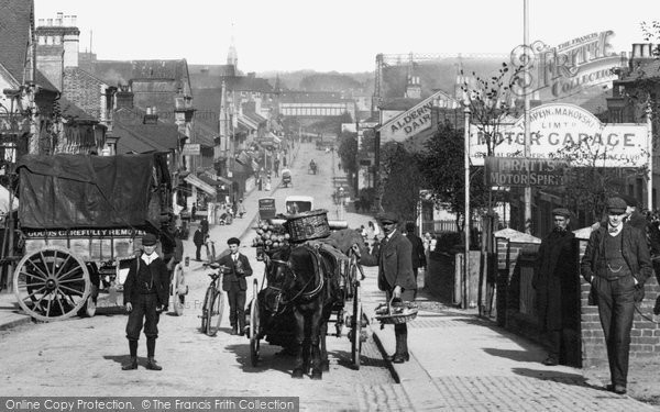 Photo of Redhill, Horse Drawn Traffic In Brighton Road 1906