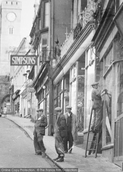 Photo of Redruth, Working Men In Fore Street c.1955