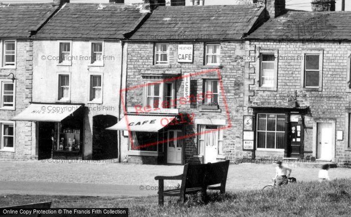 Photo of Reeth, The Green, Hillary's Shop And Heather's Cafe c.1955