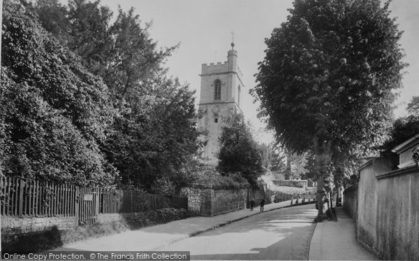 Photo of Reigate, Chart Lane And St Mary's Church 1921