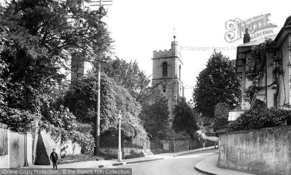 Photo of Reigate, Chart Lane, St Mary's Church And Cherchefelle 1921