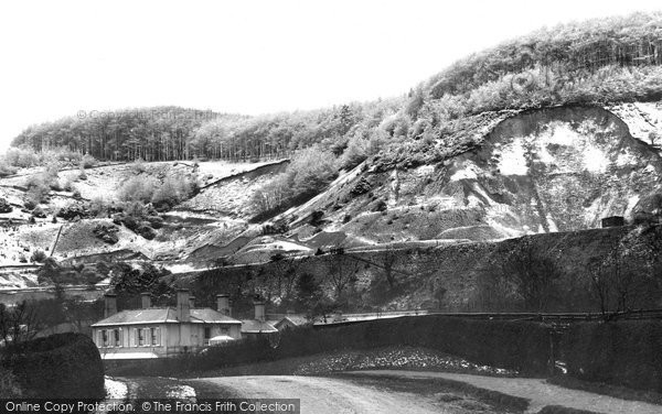 Photo of Reigate, Snowy View Under Hill 1890