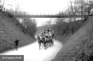 Suspension Bridge And Stagecoach c.1908, Reigate