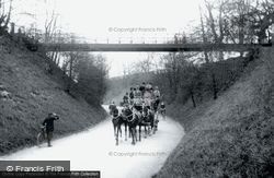 Suspension Bridge And Stagecoach c.1908, Reigate