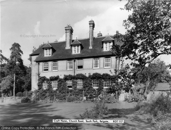 Photo of Reigate, The Croft Home, Church Road, South Park c.1960