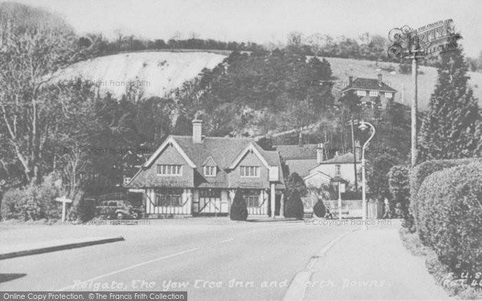Photo of Reigate, The Yew Tree Inn And North Downs c.1955