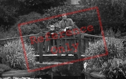 Father And Son At Lily Pond, King's Park c.1955, Retford