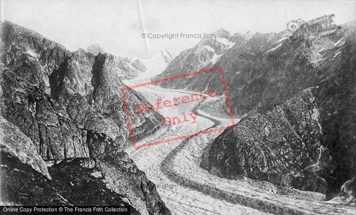 Photo of Rhone Valley, Viesch Glacier And Finsteraarhorn c.1874