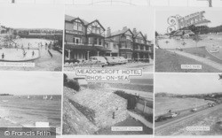 Rhos-on-Sea, Greetings From Meadowcroft Hotel c.1960, Rhôs-on-Sea
