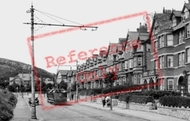 Rhos-on-Sea, Street Scene With Tram 1921, Rhôs-on-Sea