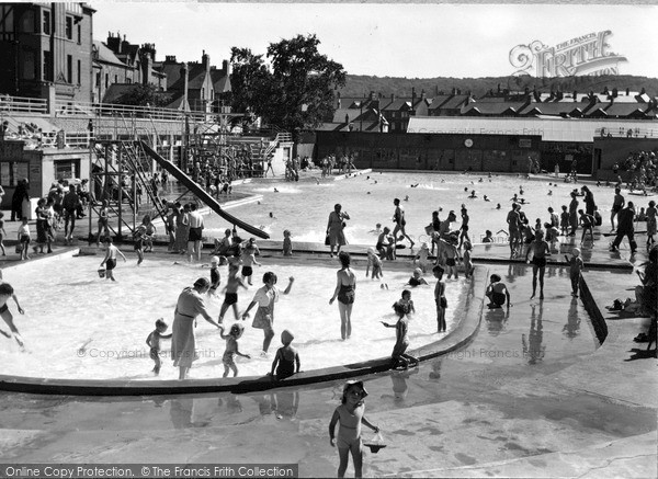 Photo of Rhos On Sea, The Children's Pool And Water Shute c.1955