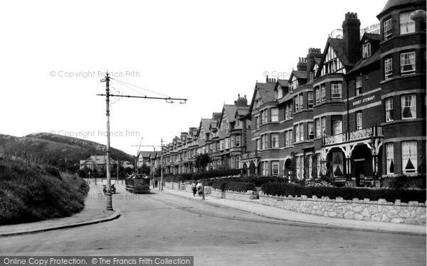 Photo of Rhos On Sea, Whitehall Road With Tram 1921