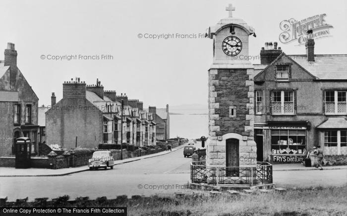 Photo of Rhosneigr, Clock Tower And Beach Road c.1955