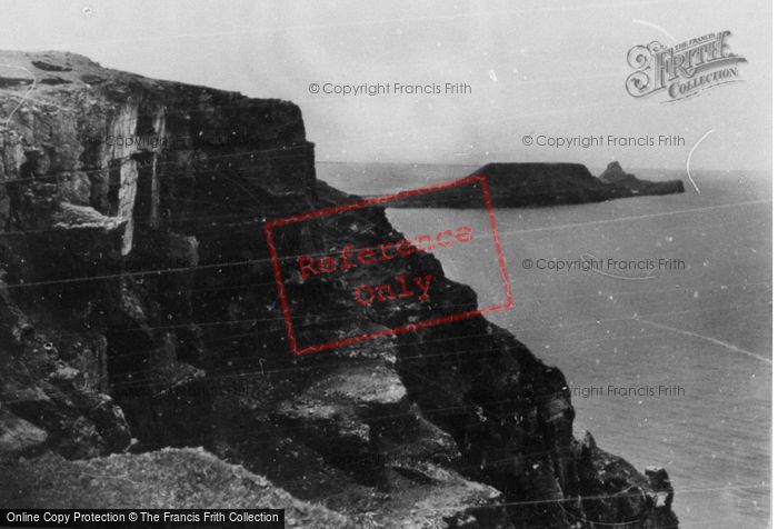 Photo of Rhossili, Cliffs Near Worms Head c.1955