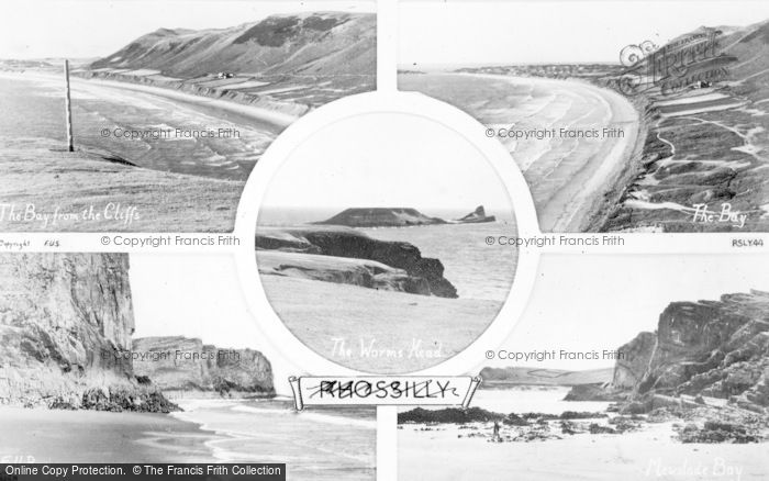 Photo of Rhossili, Composite c.1950