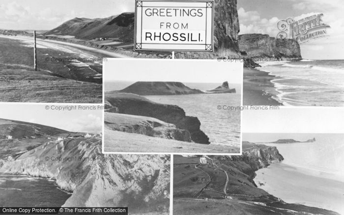 Photo of Rhossili, Composite c.1955