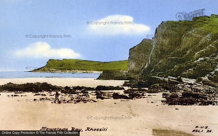 Photo of Rhossili, Mewslade Bay c.1955