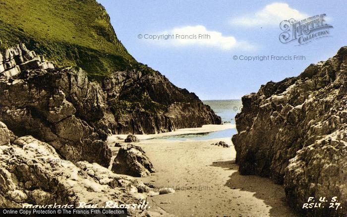 Photo of Rhossili, Mewslade Bay c.1955