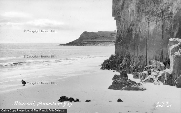Photo of Rhossili, Mewslade Bay c.1955