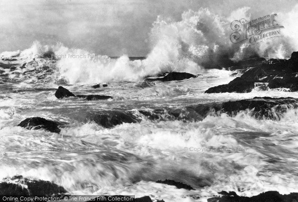 Photo of Rhossili, Rough Sea c.1950
