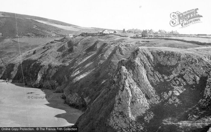 Photo of Rhossili, Village From Cliffs c.1955