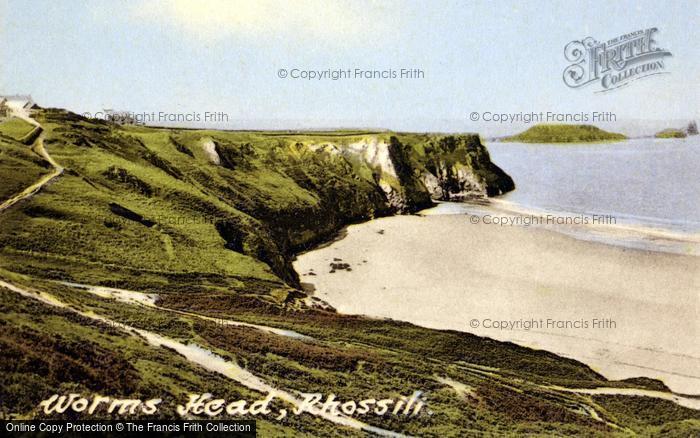 Photo of Rhossili, Worms Head And Sands c.1955