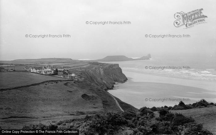 Photo of Rhossili, Worms Head And Village 1963