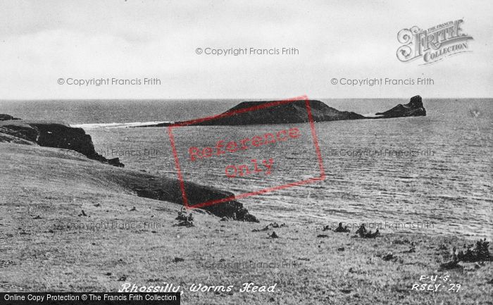 Photo of Rhossili, Worms Head c.1955