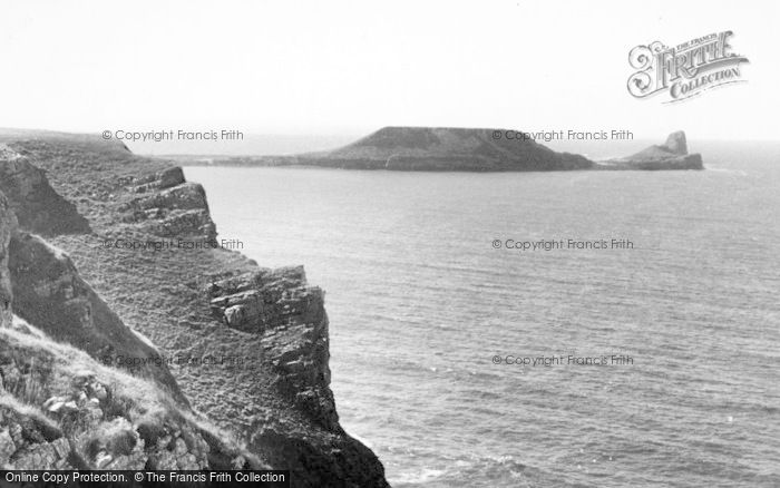 Photo of Rhossili, Worms Head c.1955