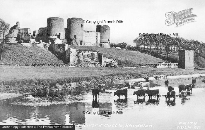 Photo of Rhuddlan, The River And Castle c.1950