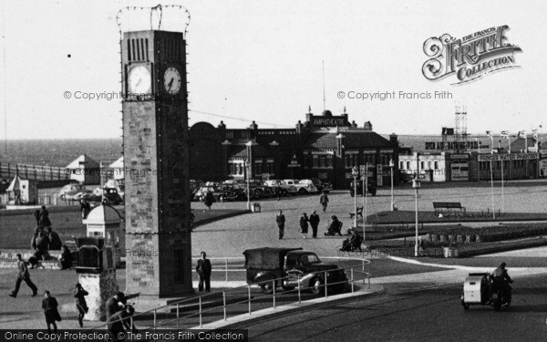 Photo of Rhyl, Central Promenade Clock Tower And Amphitheatre c.1955