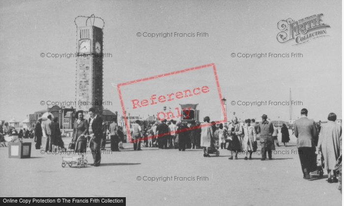 Photo of Rhyl, Clock Tower And Promenade c.1955