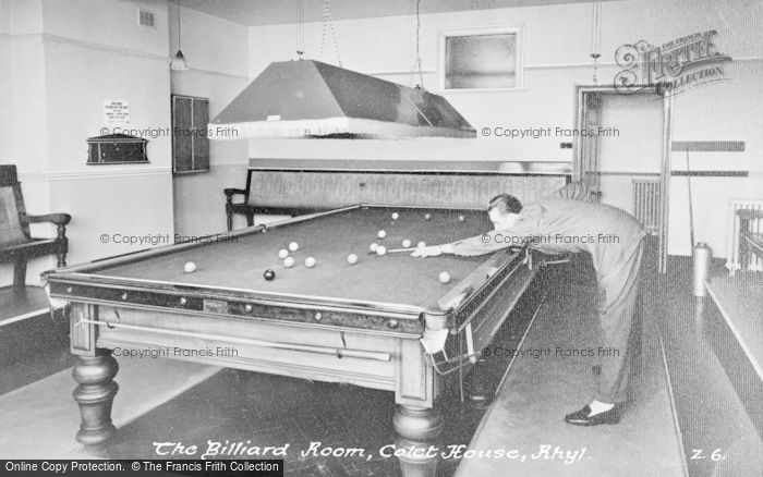 Photo of Rhyl, Colet House, Billiard Room c.1950