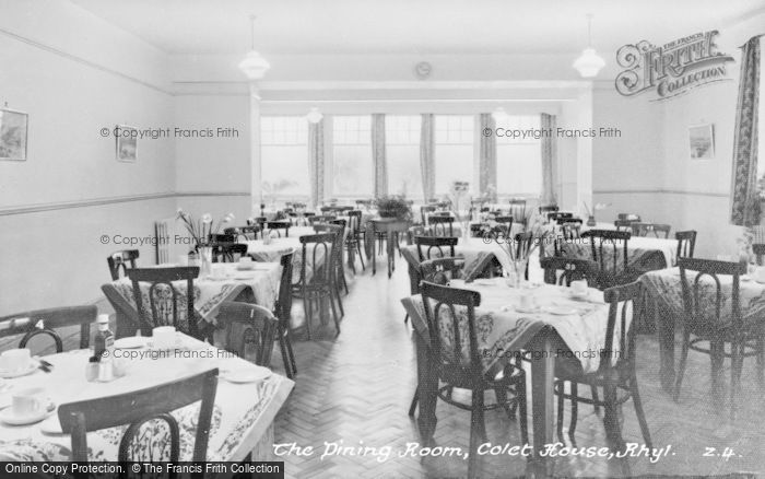 Photo of Rhyl, Colet House, Dining Room c.1955