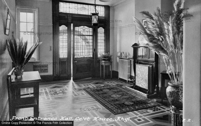 Photo of Rhyl, Colet House, Front Entrance Hall c.1950