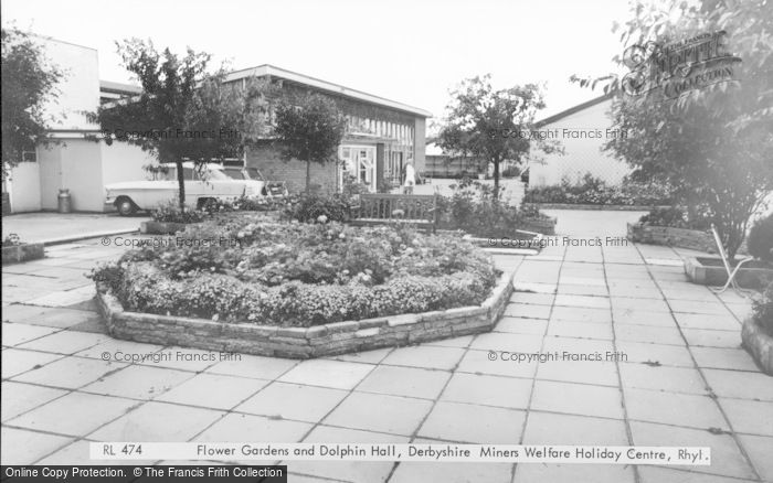 Photo of Rhyl, Flower Gardens And Dolphin Hall, Derbyshire Miners Welfare Holiday Centre c.1965