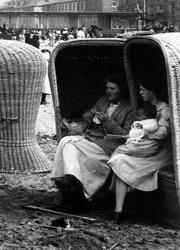 Girls In Wicker Beach Huts 1913, Rhyl